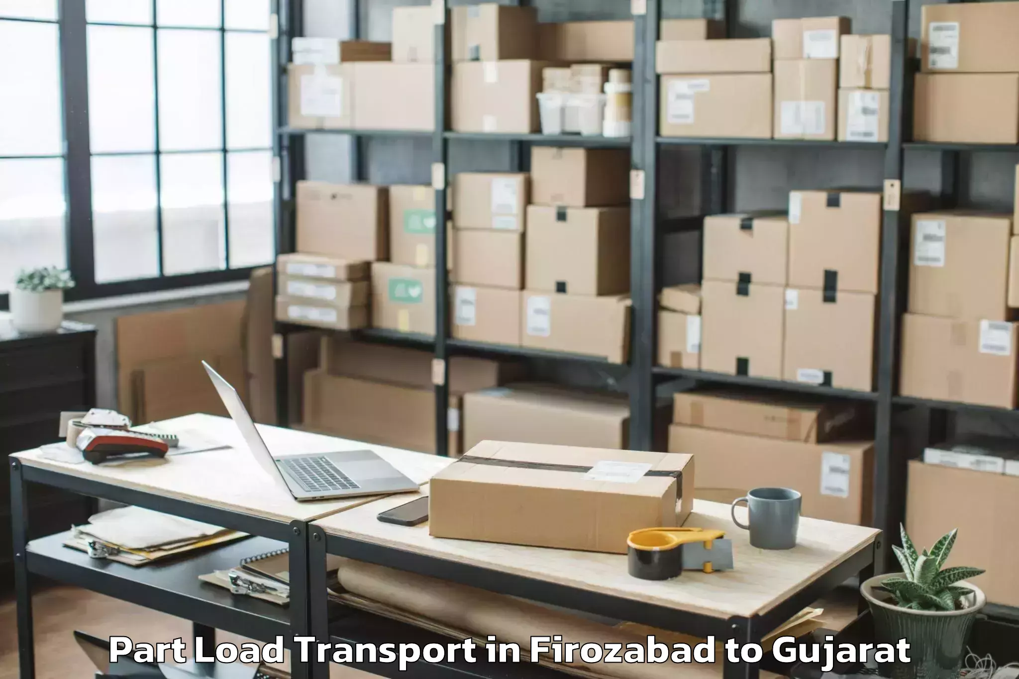 Book Firozabad to Sayla Part Load Transport